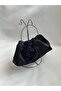 Black Satin Rose Portfolio Evening Dress Handbag