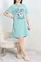 Tunic Relax Mold Nightgown Home Wear Front Printed, Skirt Oval, Long T-Shirt - 2