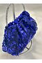 Purple Blue Sequin Portfolio Evening Dress Handbag - 2