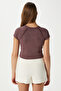 Women's Fifth Washed Rose Dried Crop Top - 6