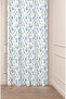 Flowers Leaf Square Geometric Lines Patterned Custom Design Digital Printed (Single Wing) Background Curtain