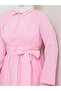 Women's Standard Collar Buttoned Fixed Belted Loose Sleeve Hijab Dress - 7