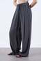 Women's Anthracite Elastic Waist Wide Leg Trousers - 3