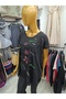 Large Size Flexible Fabric Crew Neck Front Printed Blouse