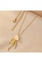 Jellyfish Gold-Tone Teardrop Zirconia Bohemian Stainless Steel Stylish Design Pendant with Jellyfish Figure - 5