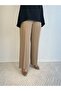 Mink Color Elastic Waist Wide Leg Pants
