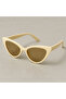 Cat Eye Beige Color Women's Sunglasses Retro Sunglasses - 3