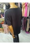 Oversized Butterfly Patterned Blouse with Rhinestone Stretchy Crew Neck Front Print - 3