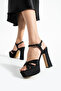 3 Stripes Special Design 13 cm Stylish Thick Heeled Evening Dress Shoes - 6