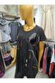 Large Size Flexible Fabric Crew Neck Front Printed Blouse