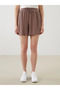 Lcwaikiki Classic Brown Elastic Waist Women Shorts - 2