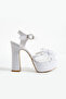White Heeled Shoes with Bow - 13 cm Wedding Dress/Wedding/Engagement Shoes - 7