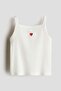 Embroidery-detail strappy top