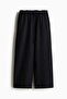 Cropped linen-blend trousers