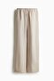 Straight linen-blend trousers