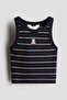 Printed cotton vest top
