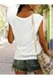 Women's Oversize Loose V-Neck T-Shirt - 2