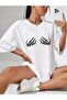 تي شيرت كبير الحجم مطبوع عليه هيكل عظمي كاجوال Boyfirend