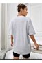 Women's Brooklyn Printed Oversize Casual White T-shirt Unisex Boyfirend - 2