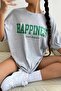 Happiness Printed Women's Oversize Salas T-shirt Boyfirend - 6