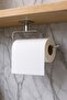 Adhesive Chrome 4-Piece Bathroom & Kitchen Towel Holder Set – Toilet Paper Holder, Roll, Hoop and Long Towel Rack - 3