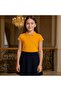 Polo Collar Short Sleeve Girl Mustard School T-Shirt - 3