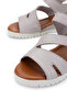 Women's Genuine Leather Gray Heeled Sandals - 3