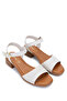 Women's Genuine Leather Light Beige Heeled Sandals - 2
