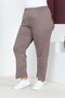 Women's Large Size Comfort Model Elastic Waist Pocket Lycra and Comfortable Fit Wide Leg Pants - 5