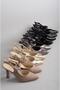 Seç 1126 Genuine Leather Women's Shoes with Heel (Heel: 10cm) Gold - 8
