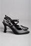Seç 1126 Genuine Leather Women's Shoes with Heel (Heel: 10cm) Black - 4