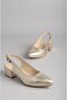 Seç 789 Women's Shoes with Genuine Leather Heels (4.5 cm) Gold