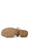 Women's Genuine Leather Beige Heeled Sandals - 4