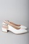 Select 789 genuine leather high heel women's shoe (4.5 cm) white - 4