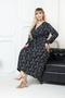 Bürümcük Dress with Waist Tightening Elastic Summer Patterned 2XL 5XL - 3