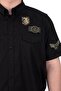 Mode XL Large Size Men's Shirt Double Pocket Flap Gabardine U25601 Black - 5