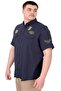 Mode XL Large Size Men's Shirt Double Pocket Flap Gabardine U25601 Navy Blue - 4
