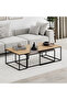 Modern OhLady Coffee Table 3-Piece Centre Table 110(W)cm Metal Frame Legs Light Mocha