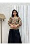 Orange Black Multi Floral Balloon Sleeve Blouse - 4