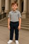 Polo Neck Short Sleeve Gray School T-Shirt