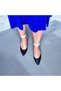 Navy Blue Ankle Velcro Genuine Leather Women's Heeled Shoes