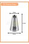 2D Cream Decorating Tip for Cupcakes, Cakes, and Tarts Stainless Steel Large Size 2.5X1.3X4.4 cm - 2