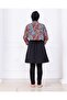 Shawl Black Geometric Patterned Hijab Swimsuit - 4
