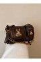 Women's Brown Squirrel Accessory Detailed Design Baguette Bag - 4
