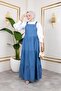 Women's Strappy Ruffled Denim Salopet - 3