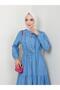 Women's Button Detailed Ruffle Jeans Dress - 4