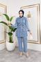 Women's Stone-Detail 2-Piece Set Denim Jacket Trousers - 2