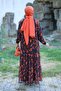 Women's Lined Chiffon Patterned Dress - 6