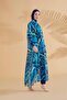 Patterned Turquoise Pareo Kaftan P2347 - 5