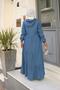 Women's Hooded Detailed Denim Dress - 8